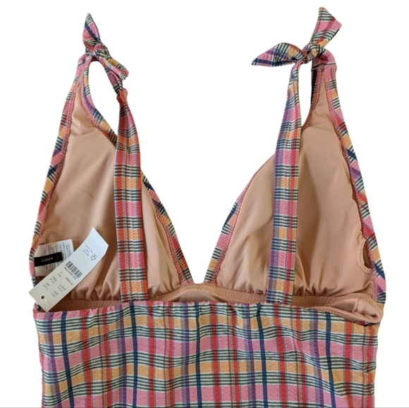 J. Crew Colorful Plaid Madras One-Piece Swimsuit sz 6 NWT - Picture 7 of 10